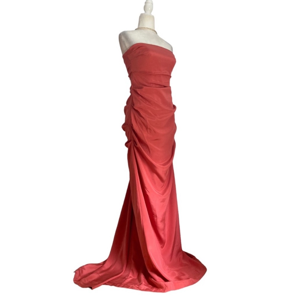 Nicole Miller Collection Strapless Maxi Gown In Rose NWT
